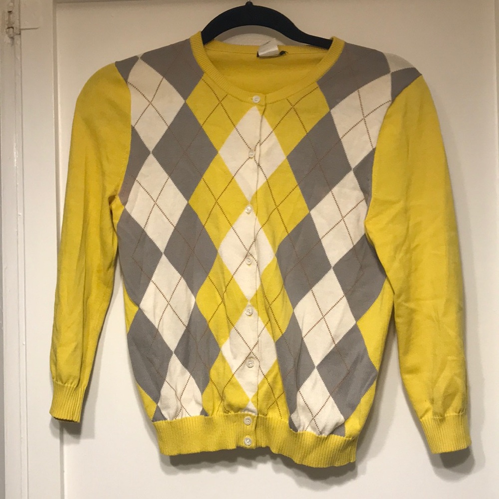 J crew argyle cardigan